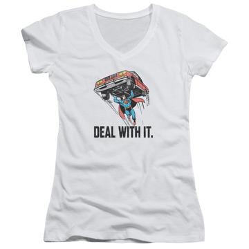 DC Comics Deal With It - Juniors V-Neck T-Shirt Juniors V-Neck T-Shirt Superman