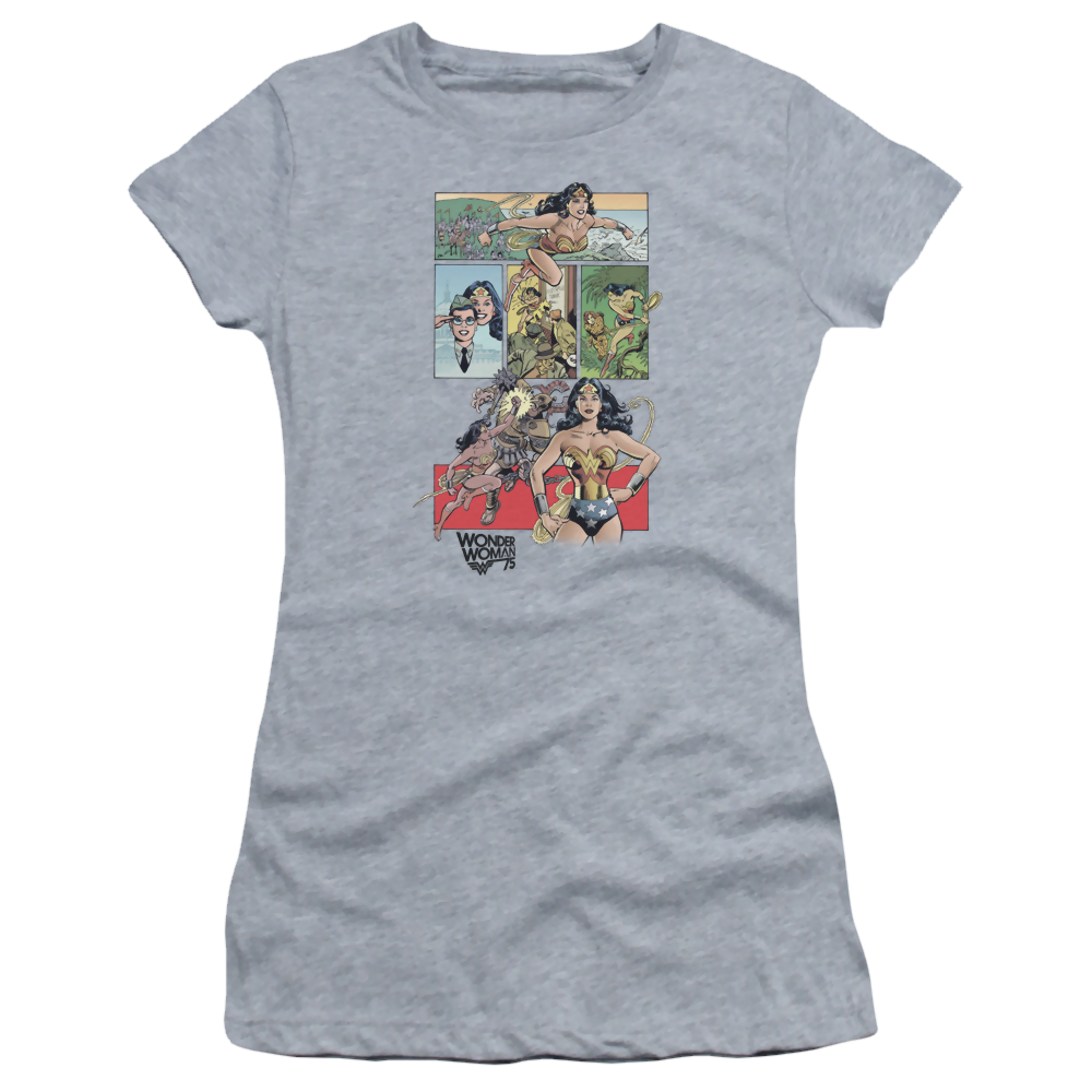 Wonder Woman Ww75 Comic Page - Juniors T-Shirt Juniors T-Shirt Wonder Woman