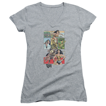 Wonder Woman Ww75 Comic Page - Juniors V-Neck T-Shirt Juniors V-Neck T-Shirt Wonder Woman