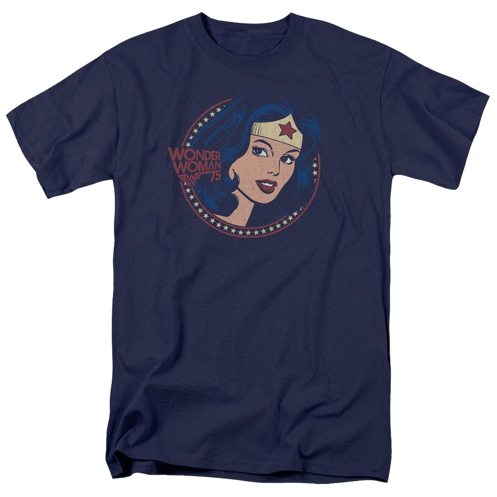 DC Comics Ww75 Starburst Portrait - Men's Regular Fit T-Shirt Men's Regular Fit T-Shirt Wonder Woman