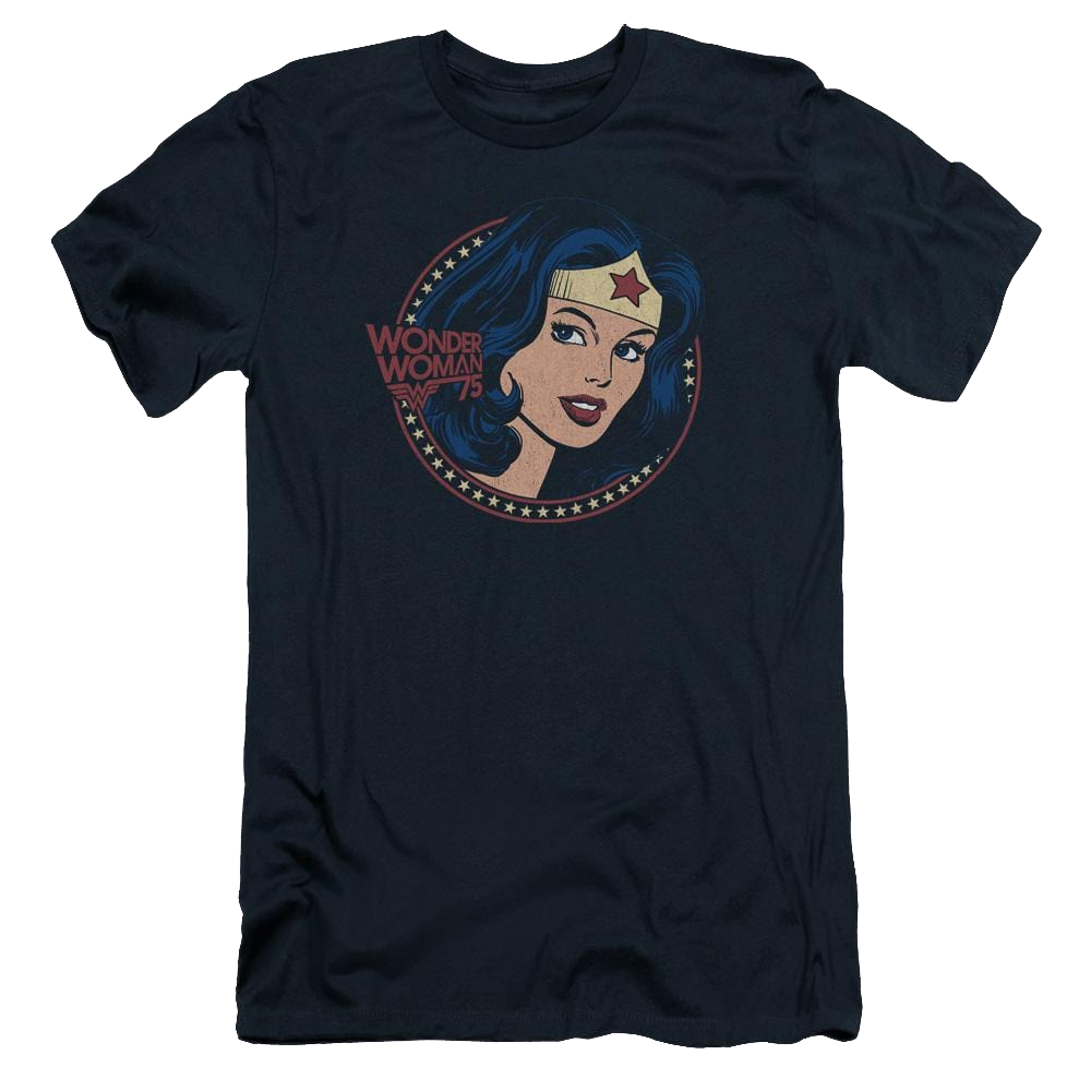 DC Comics Ww75 Starburst Portrait - Men's Premium Slim Fit T-Shirt Men's Premium Slim Fit T-Shirt Wonder Woman