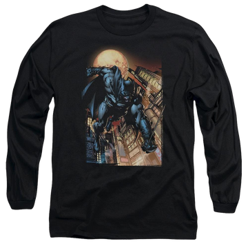 Black men's long sleeve t-shirt with Batman The Dark Knight #1 graphic