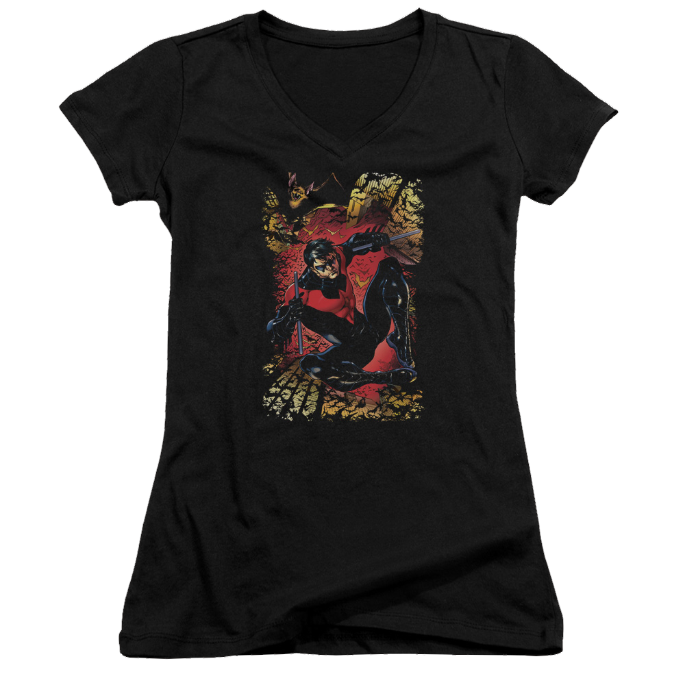 Justice League Nightwing #1 Juniors V-Neck T-Shirt Juniors V-Neck T-Shirt Nightwing