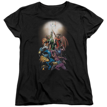 Black women's t-shirt with Green Lantern Gl New Guardians #1 graphic