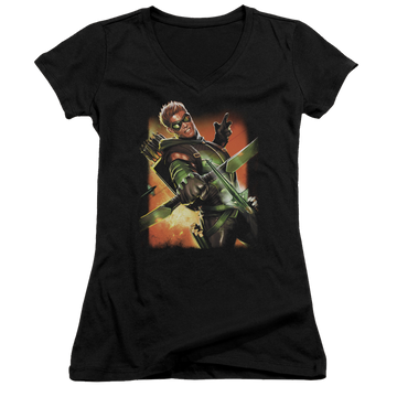 Green Arrow Green Arrow #1 - Juniors V-Neck T-Shirt Juniors V-Neck T-Shirt Green Arrow