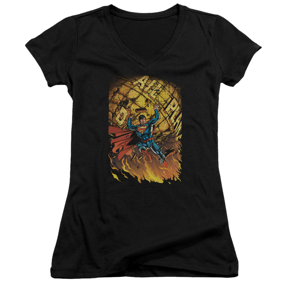 Superman Superman #1 - Juniors V-Neck T-Shirt Juniors V-Neck T-Shirt Superman