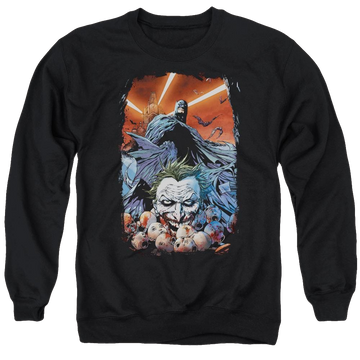 Black men's crewneck sweatshirt with Batman Detective Comics #1 graphic
