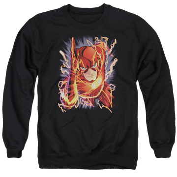 Black men's crewneck sweatshirt with Flash #1 graphic