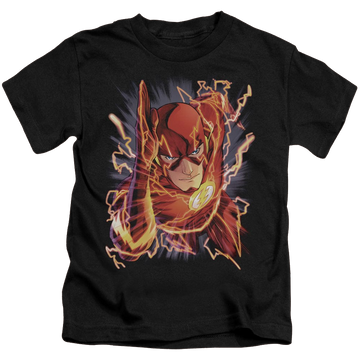 Black kid's t-shirt for ages 4 to 7 with Flash #1 graphic