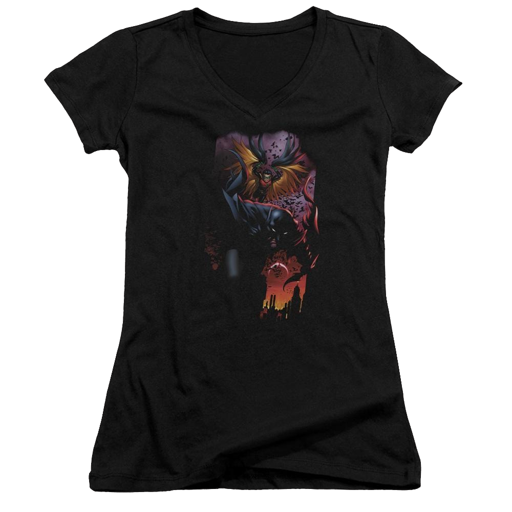 Batman Batman & Robin #1 - Juniors V-Neck T-Shirt Juniors V-Neck T-Shirt Batman