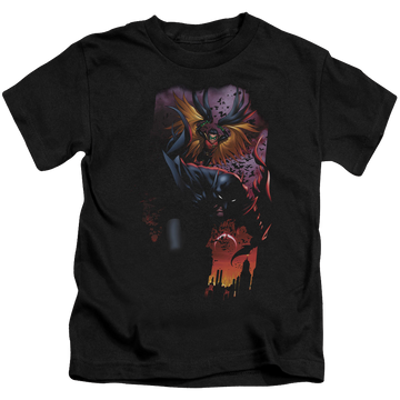 Black kid's t-shirt for ages 4 to 7 with Robin Batman & Robin #1 graphic