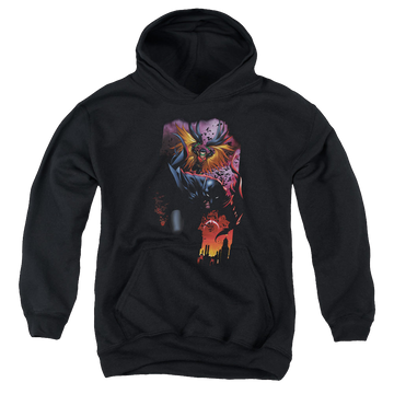 Black youth hoodie for ages 8 to 12 with Robin Batman & Robin #1 graphic