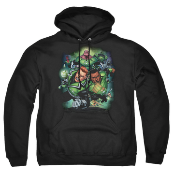 Black pullover hoodie with Green Lantern Corps #1 graphic