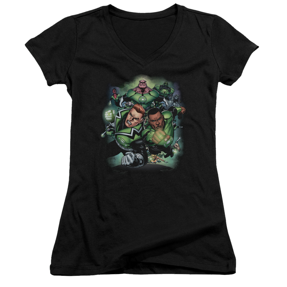 Green Lantern Corps #1 - Juniors V-Neck T-Shirt Juniors V-Neck T-Shirt Green Lantern