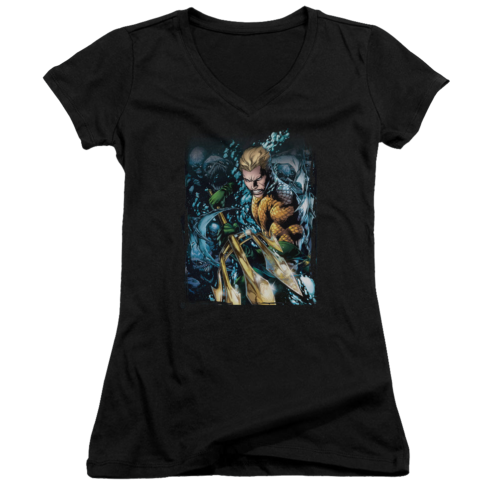 Aquaman Aquaman #1 - Juniors V-Neck T-Shirt Juniors V-Neck T-Shirt Aquaman