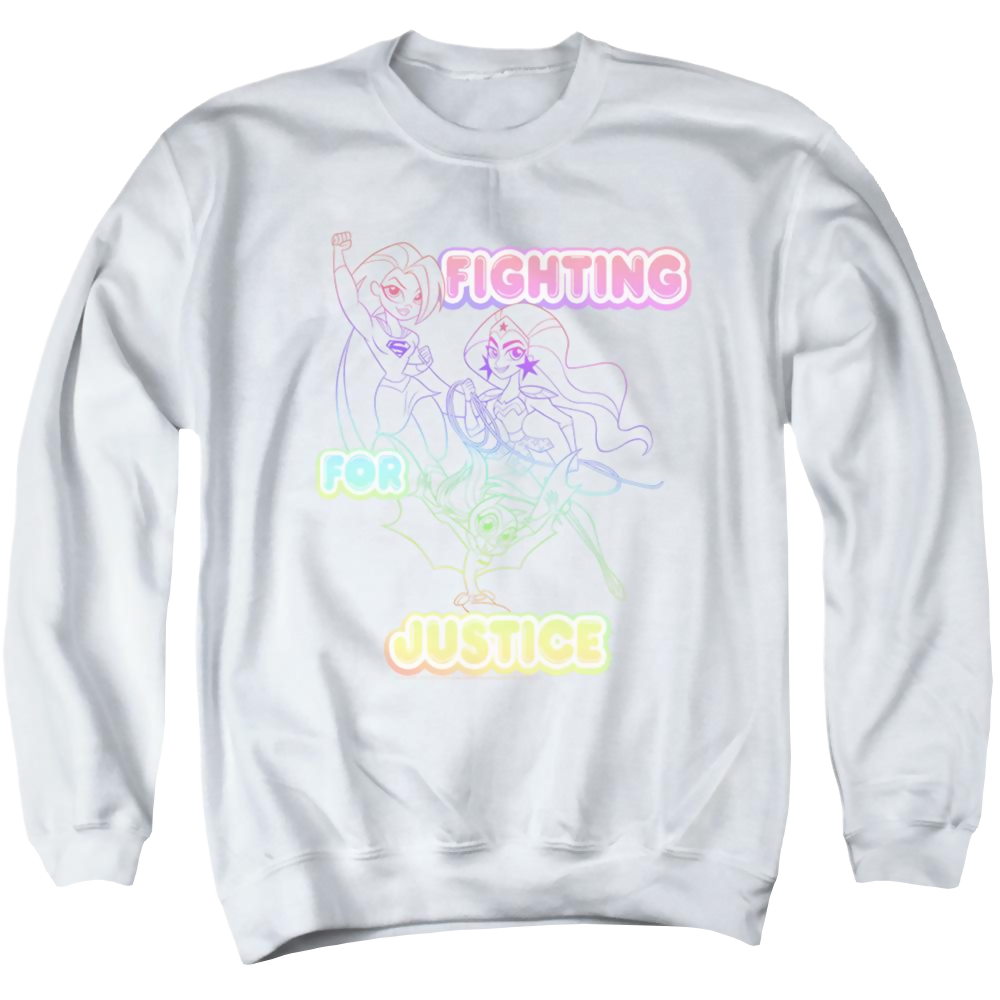 Dc Super Hero Girls Fighting For Justice - Men's Crewneck Sweatshirt Men's Crewneck Sweatshirt DC Comics