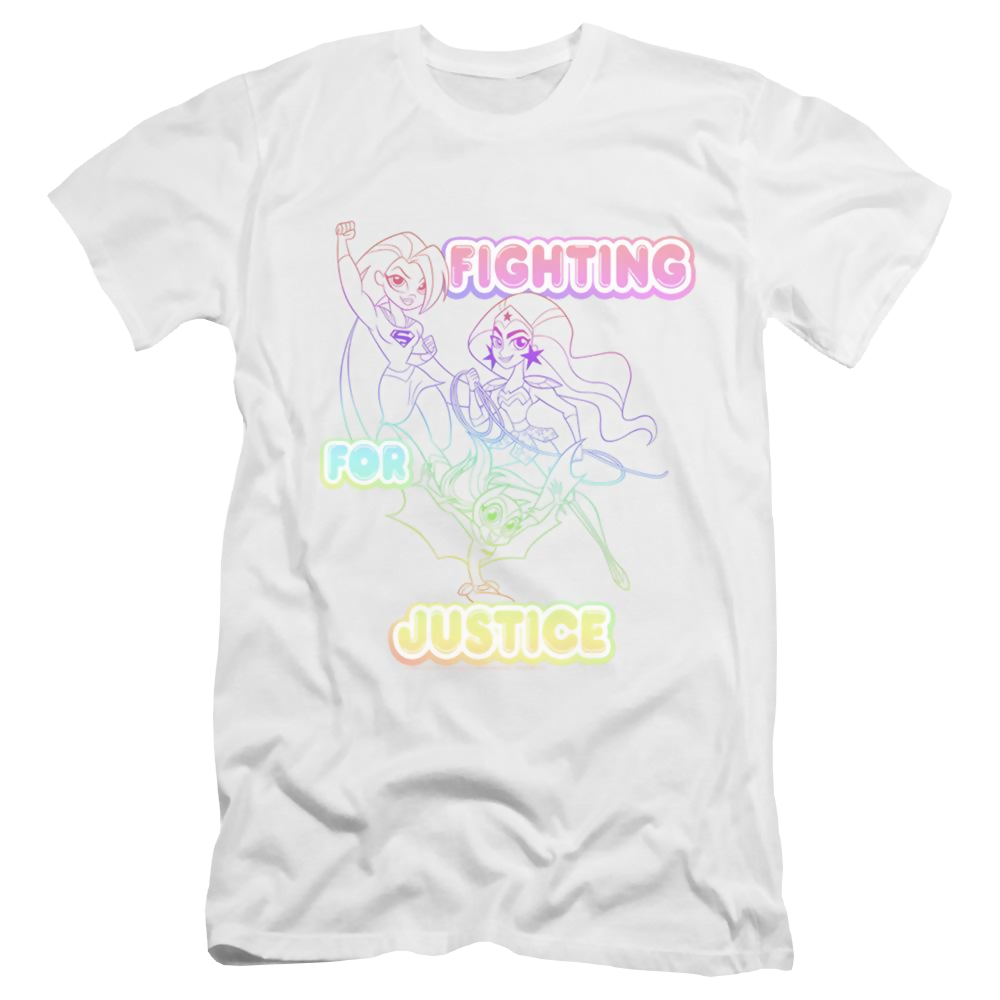 Dc Super Hero Girls Fighting For Justice - Men's Premium Slim Fit T-Shirt Men's Premium Slim Fit T-Shirt DC Comics