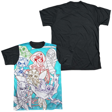 DC Comics Dc Super Hero Girls Justice Gang men's black back t-shirt