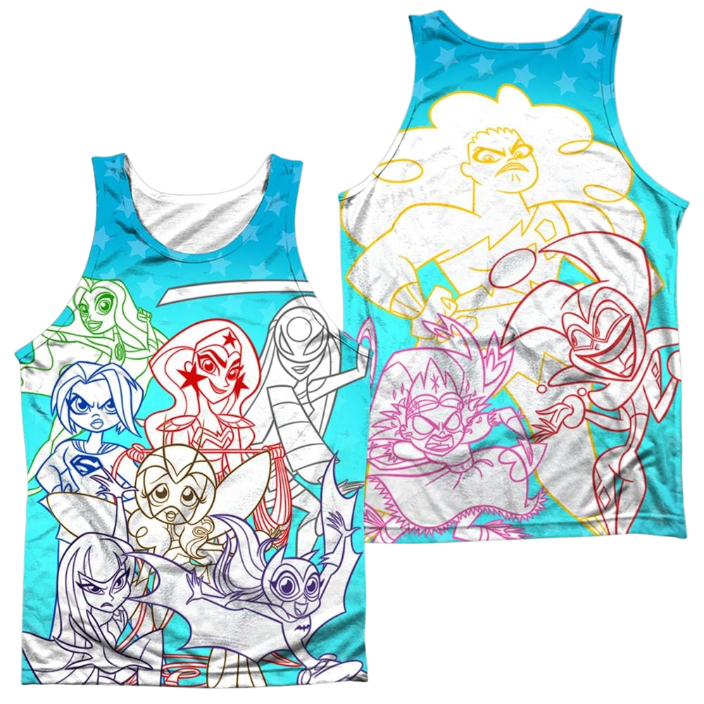 Dc Super Hero Girls Justice Gang (Front/Back Print) - Men's All Over Print Tank Top Men's All Over Print Tank DC Comics