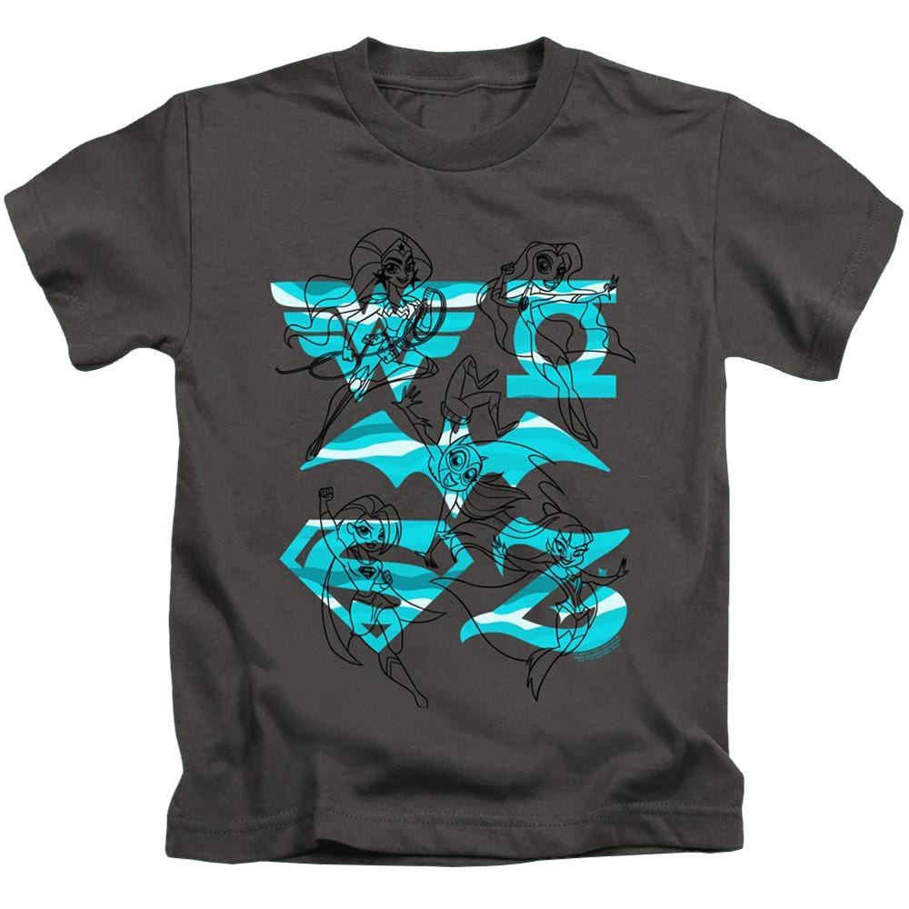 Dc Super Hero Girls Line Art Group - Kid's T-Shirt Kid's T-Shirt (Ages 4-7) DC Comics