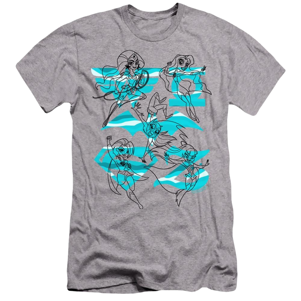 Dc Super Hero Girls Line Art Group - Men's Premium Slim Fit T-Shirt Men's Premium Slim Fit T-Shirt DC Comics