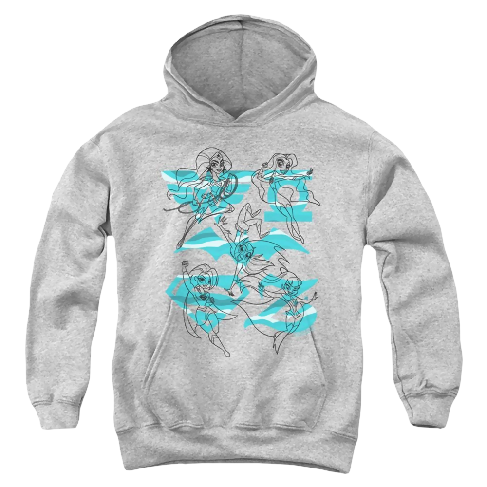 Dc Super Hero Girls Line Art Group - Youth Hoodie Youth Hoodie (Ages 8-12) DC Comics