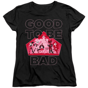 Black women's t-shirt with DC Comics Dc Super Hero Girls Good To Be Bad graphic