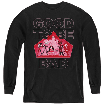 Black youth long sleeve t-shirt with DC Comics Dc Super Hero Girls Good To Be Bad graphic