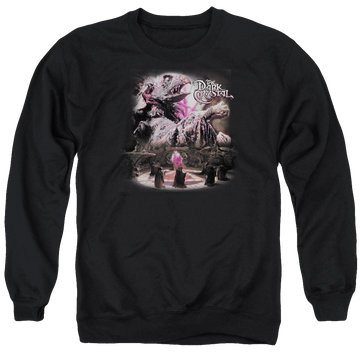 Black men's crewneck sweatshirt with Dark Crystal Power Mad graphic