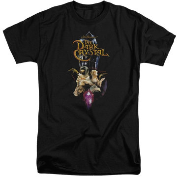 Black men's tall fit t-shirt with Dark Crystal Crystal Quest graphic