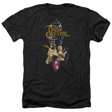 Charcoal men's heather t-shirt with Dark Crystal Crystal Quest graphic
