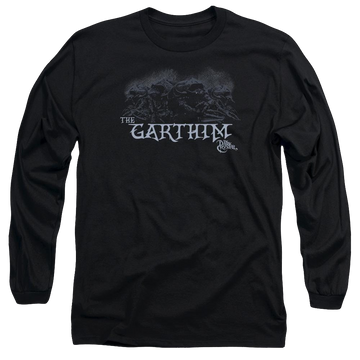 Black men's long sleeve t-shirt with Dark Crystal The Garthim graphic
