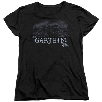 Black women's t-shirt with Dark Crystal The Garthim graphic