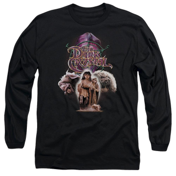 Black men's long sleeve t-shirt with Dark Crystal The Good Guys graphic