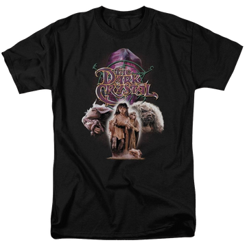 Black men's regular fit t-shirt with Dark Crystal The Good Guys graphic