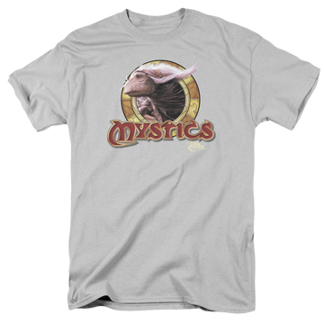 Silver men's regular fit t-shirt with Dark Crystal Mystics Circle graphic