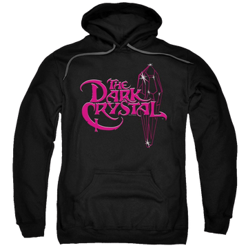 Black pullover hoodie with Dark Crystal Bright Logo graphic
