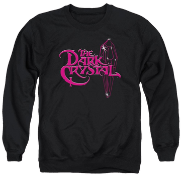Black men's crewneck sweatshirt with Dark Crystal Bright Logo graphic