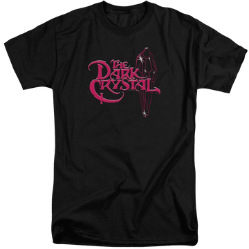Black men's tall fit t-shirt with Dark Crystal Bright Logo graphic