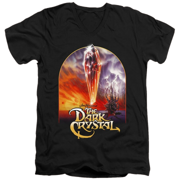 Black men's v-neck t-shirt with Dark Crystal Crystal Poster graphic
