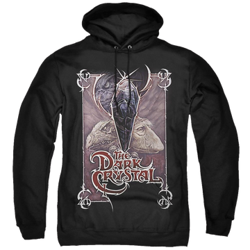 Black pullover hoodie with Dark Crystal Wicked Poster graphic
