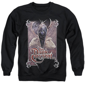 Black men's crewneck sweatshirt with Dark Crystal Wicked Poster graphic