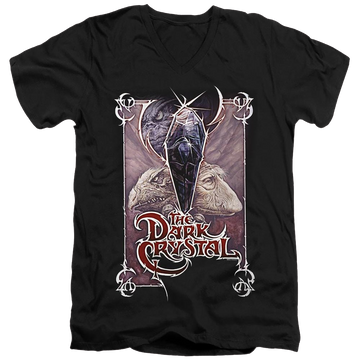 Black men's v-neck t-shirt with Dark Crystal Wicked Poster graphic