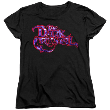 Black women's t-shirt with Dark Crystal Collage Logo graphic
