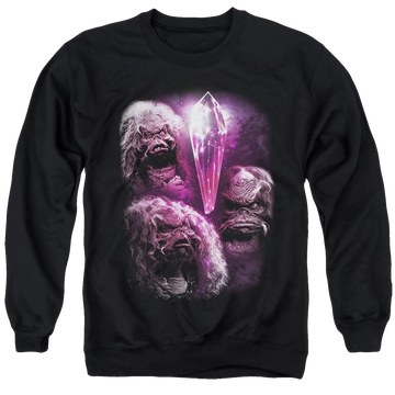 Black men's crewneck sweatshirt with Dark Crystal Howling graphic
