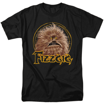 Black men's regular fit t-shirt with Dark Crystal Fizzgig graphic