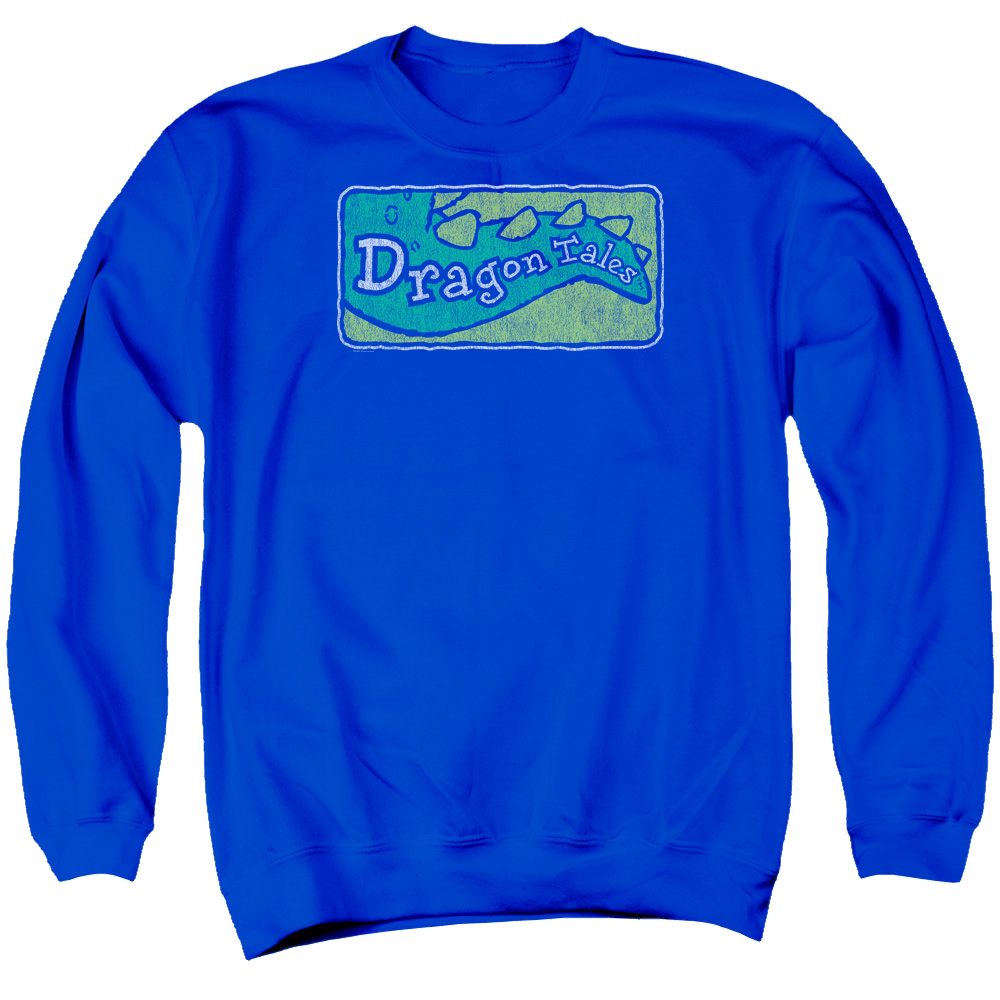 Dragon Tales Logo Distressed - Men's Crewneck Sweatshirt Men's Crewneck Sweatshirt Dragon Tales