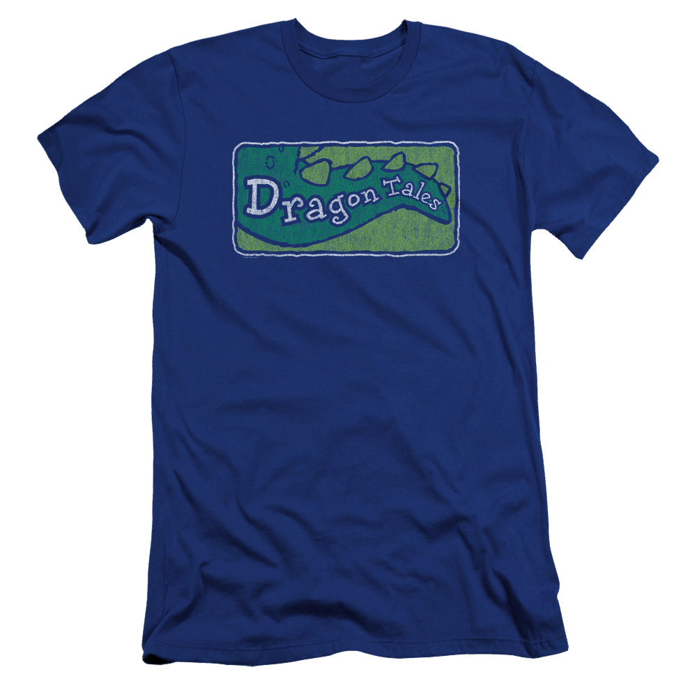 Dragon Tales Logo Distressed - Men's Premium Slim Fit T-Shirt Men's Premium Slim Fit T-Shirt Dragon Tales