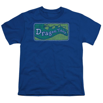 Royal youth t-shirt for ages 8 to 12 with Dragon Tales Logo Distressed graphic