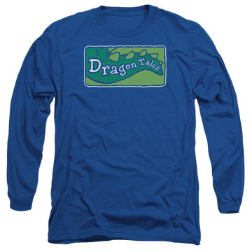 Royal men's long sleeve t-shirt with Dragon Tales Logo Clean graphic